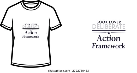 Diseño de camiseta de tipografía de alta calidad con la cita BOOK LOVER DELIBERATE en un estilo minimalista, Arte vectorial profesional aislado sobre un fondo transparente.