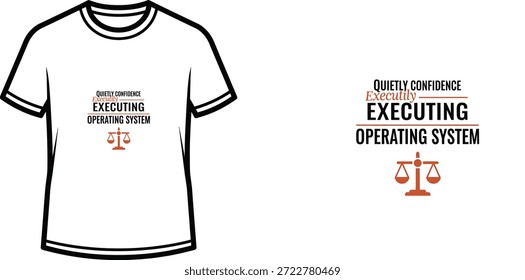 Diseño de camiseta de tipografía de alta calidad con la cita "SISTEMA OPERATIVO DE EJECUCIÓN DE CONFIANZA SILENCIOSA" en un estilo minimalista, Arte vectorial profesional aislado sobre un fondo transparente.