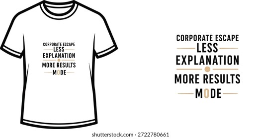 Diseño de camiseta de tipografía de alta calidad con la cita CORPORATIVA ESCAPE en un estilo minimalista, Arte vectorial profesional aislado sobre un fondo transparente.