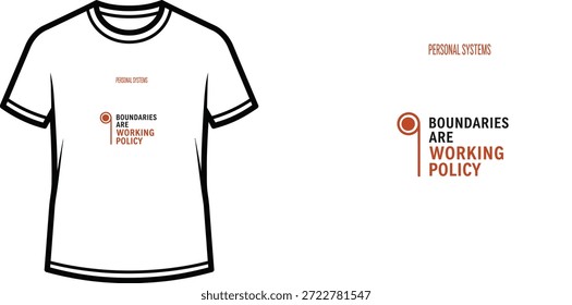 Diseño de camiseta de tipografía de alta calidad con la cita LÍMITES SON POLÍTICA DE TRABAJO en un estilo minimalista, Arte vectorial profesional aislado sobre un fondo transparente.
