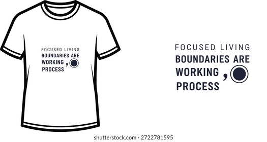 Diseño de camiseta de tipografía de alta calidad con la cita "LOS LÍMITES DE VIDA ENFOCADOS SON PROCESO DE TRABAJO" en un estilo minimalista, Arte vectorial profesional aislado sobre un fondo transparente.