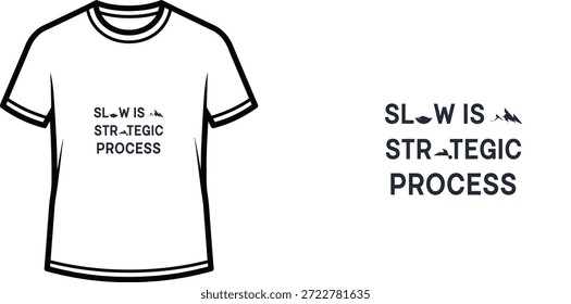Design de t-shirt de tipografia de alta qualidade com a citação "PROCESSO ESTRATÉGICO LENTO É" em um estilo minimalista, arte vetorial profissional isolado em um fundo transparente.