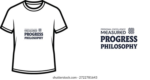 Um design de t-shirt de tipografia de alta qualidade com a citação "EXCELÊNCIA PESSOAL MEDIDO PROGRESSO FILOSOFIA" em um estilo moderno e profissional, arte vetorial profissional isolado em um fundo transparente.
