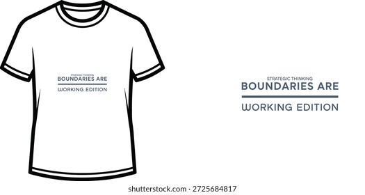 Um design de t-shirt de tipografia de alta qualidade com a citação "LIMITES DE PENSAMENTO ESTRATÉGICO SÃO EDIÇÃO DE TRABALHO" em um estilo minimalista, arte vetorial profissional isolado em um fundo transparente.