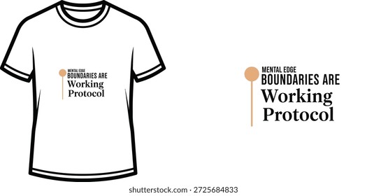 Um design de t-shirt de tipografia de alta qualidade com a citação "MENTAL EDGE BOUNDARIES ARE" em um estilo limpo, moderno, minimalista, arte vetorial profissional isolado em um fundo transparente.