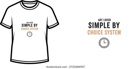 Design de t-shirt de tipografia de alta qualidade com a citação ART LOVER SIMPLE BY CHOICE SYSTEM em um estilo minimalista, arte vetorial profissional isolado em um fundo transparente.