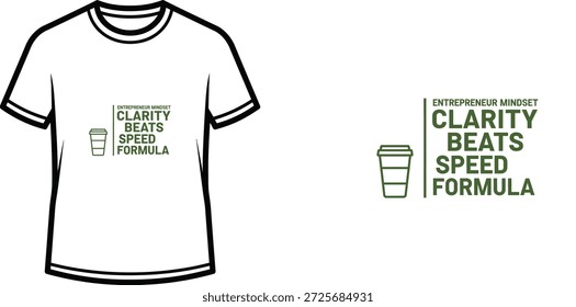 Design de t-shirt de tipografia de alta qualidade com a citação ENTREPRENEUR MINDSET CLARITY BATE FÓRMULA DE VELOCIDADE em um estilo minimalista, arte vetorial profissional isolado em um fundo transparente.
