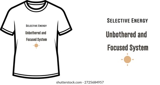 High-quality typography t-shirt design featuring the quote 'SELECTIVE ENERGY' in a minimalist style, professional vector art isolated on a transparent background.