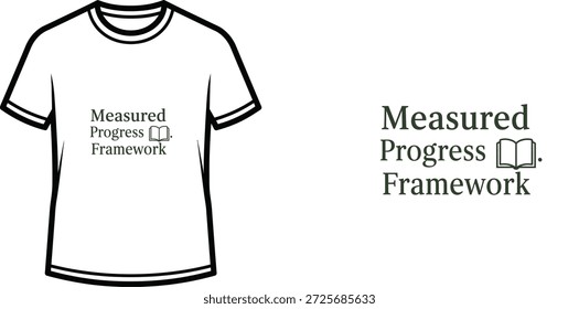 A high-quality typography t-shirt design featuring the quote "Measured Progress 📖." in a minimalist style, professional vector art isolated on a transparent background.
