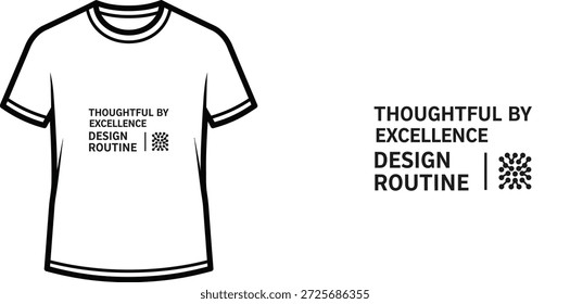 Um design de t-shirt de tipografia de alta qualidade com a citação "PENSATIVO POR EXCELÊNCIA ROTINA DE DESIGN" em um estilo minimalista e moderno, arte vetorial profissional isolado em um fundo transparente.