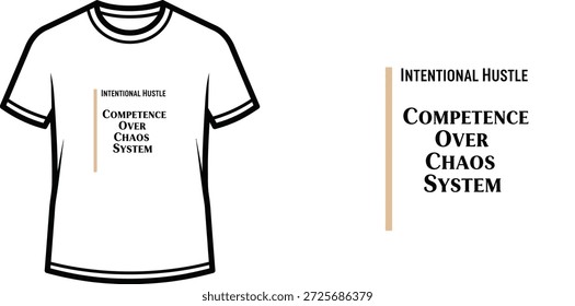 High-quality typography t-shirt design featuring the quote 'Intentional Hustle' in a minimalist style, professional vector art isolated on a transparent background.