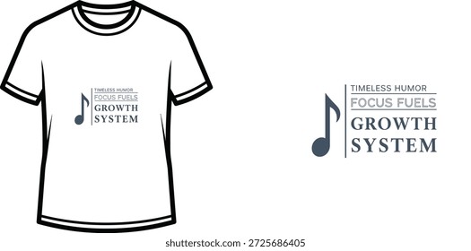 Design de camiseta de tipografia de alta qualidade com a citação SISTEMA DE CRESCIMENTO DE COMBUSTÍVEIS DE HUMOR FOCUS INTEMPORAL em um estilo minimalista, arte vetorial profissional isolada em um fundo transparente.