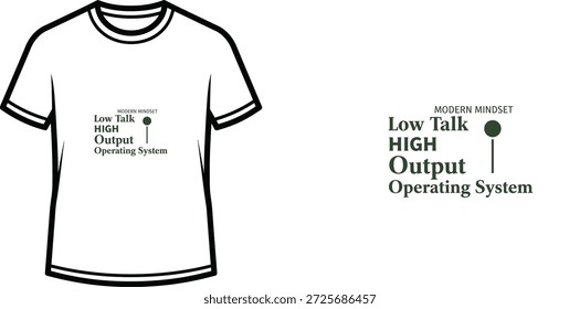 A high-quality typography t-shirt design featuring the quote "MODERN MINDSET" in a minimalist style, professional vector art isolated on a transparent background.