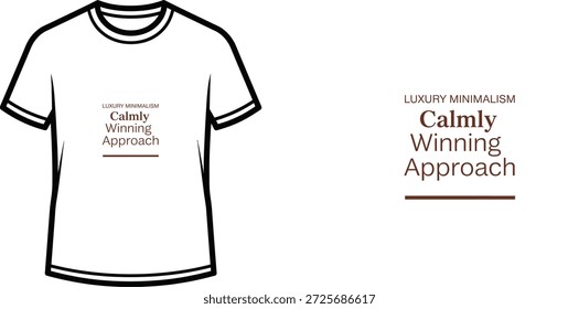 A high-quality typography t-shirt design featuring the quote "LUXURY MINIMALISM" in a minimalist style, professional vector art isolated on a transparent background.