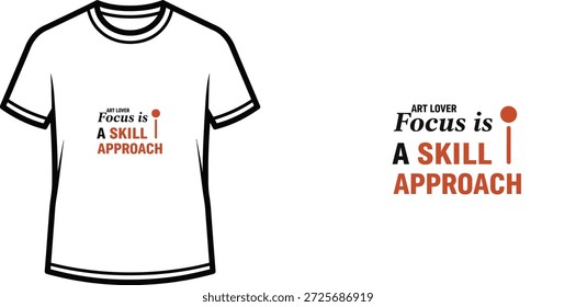 Un diseño de camiseta de tipografía de alta calidad con la cita "ART LOVER A SKILL | APPROACH" en un estilo moderno, minimalista, Arte vectorial profesional aislado sobre un fondo transparente.