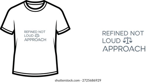Um design de camiseta de tipografia de alta qualidade com a citação "ABORDAGEM REFINADA NÃO ALTA" em um estilo minimalista e moderno, arte vetorial profissional isolada em um fundo transparente.