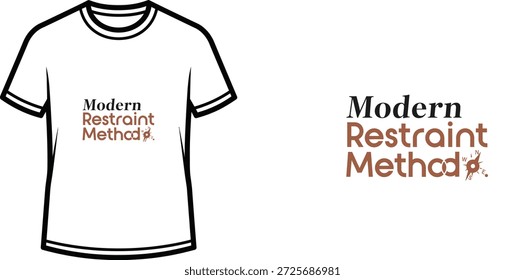 High-quality typography t-shirt design featuring the quote 'Modern Restraint Method' in a minimalist style, professional vector art isolated on a transparent background.