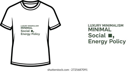 A high-quality typography t-shirt design featuring the quote "LUXURY MINIMALISM" in a minimalist style, professional vector art isolated on a transparent background.