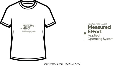 A high-quality typography t-shirt design featuring the quote "DIGITAL MINIMALISM" in a minimalist modern style, professional vector art isolated on a transparent background.