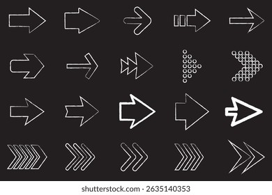 High-Quality Vector Arrow Icons Featuring Bold, Curved, and Minimal Styles for Navigation, Motion Design, UI Components, and More