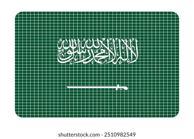 High-quality vector EPS file of the Saudi Arabia flag. The design features the iconic green background with white Arabic inscription of the Islamic creed, 'There is no god but Allah; Muhammad is the M