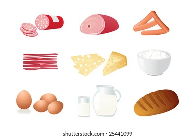 High-quality vector food. Icon set