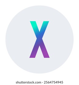 High-quality vector graphic of the letter X with vibrant gradient hues enclosed in a circular design. Perfect for modern logos, posters, or promotional materials.