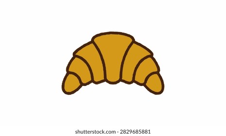 A high-quality vector icon of a golden brown flaky croissant.