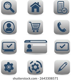 High-quality vector icons for web design and user interfaces. This set includes essential symbols for navigation, e-commerce, and settings, perfect for modern applications
