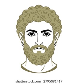 High-quality vector illustration of an ancient Greek or Roman philosopher or emperor, perfect for historical, educational, or classical themed designs.