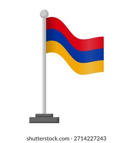 Ilustración vectorial de alta calidad de la bandera armenia. Icono oficial del símbolo nacional, con rayas rojas, azules y naranjas. Aislado sobre fondo blanco, perfecto como elemento gráfico de archivo EPS