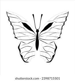 High-quality vector illustration of a black butterfly