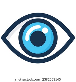 A high-quality vector illustration of a blue eye with a white circle in the middle. This image is perfect for a variety of uses, such as logos, t-shirts, posters, and more.