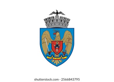 High-quality vector illustration of Bucharest, Romania's official flag. Ideal for projects showcasing the city's rich history, vibrant cultural scene, and stunning architecture