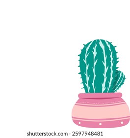 High-quality vector illustration of a cactus plant. The design features a vibrant green cactus with spines, shading, making it perfect for both digital and print projects.