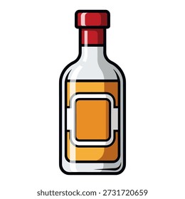 High-quality vector illustration of a classic whiskey bottle. Perfect for branding, packaging, or digital design projects.