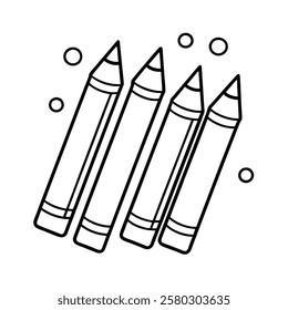 High-quality vector illustration of colored pencils, perfect for digital and traditional art projects. Ideal for creative professionals, students, and looking for bright and colorful drawing