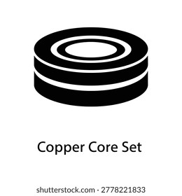 High-quality vector illustration of copper wire core set with metallic texture, ideal for industrial and technical designs.