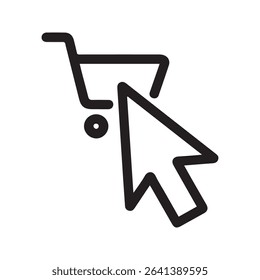 High-quality vector illustration of a cursor clicking an "Add to Cart" button. Perfect for e-commerce websites, online stores, and digital marketing materials.