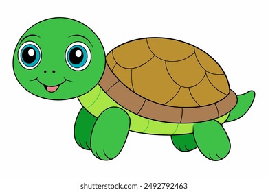 High-quality vector illustration of a cute turtle. Perfect for designs, logos, and children's projects. Scalable and editable.