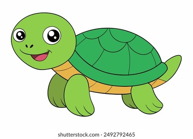 High-quality vector illustration of a cute turtle. Perfect for designs, logos, and children's projects. Scalable and editable.