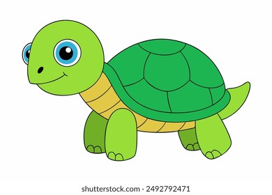 High-quality vector illustration of a cute turtle. Perfect for designs, logos, and children's projects. Scalable and editable.