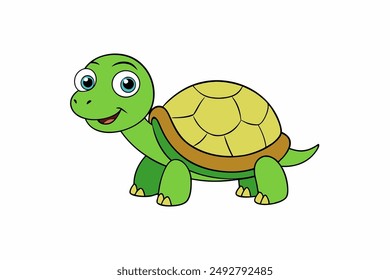 High-quality vector illustration of a cute turtle. Perfect for designs, logos, and children's projects. Scalable and editable.