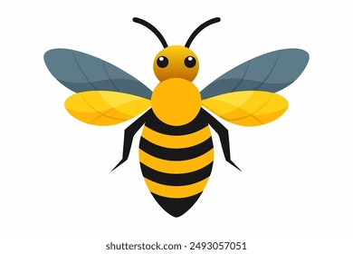 "High-quality vector illustration of a detailed bee, perfect for digital and print projects, including logos, icons, and educational materials. Fully editable.