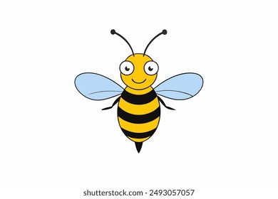"High-quality vector illustration of a detailed bee, perfect for digital and print projects, including logos, icons, and educational materials. Fully editable.