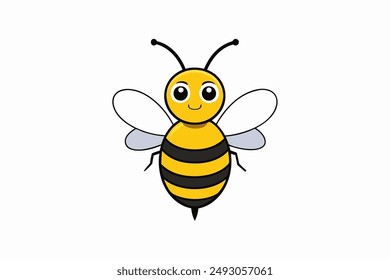 "High-quality vector illustration of a detailed bee, perfect for digital and print projects, including logos, icons, and educational materials. Fully editable.