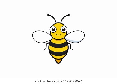 "High-quality vector illustration of a detailed bee, perfect for digital and print projects, including logos, icons, and educational materials. Fully editable.