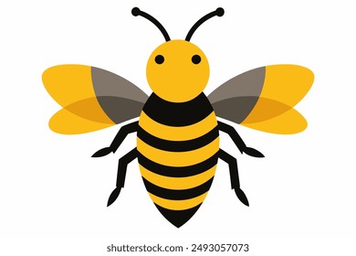 "High-quality vector illustration of a detailed bee, perfect for digital and print projects, including logos, icons, and educational materials. Fully editable.