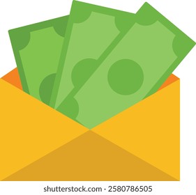 High-quality vector illustration of a dollar gift, featuring money wrapped with a ribbon. Perfect for financial rewards, bonuses, and gifting themes. 