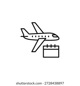 Ilustração vetorial de alta qualidade com um avião e um pedaço de bagagem. Ideal para viagens, transporte e temas de férias.